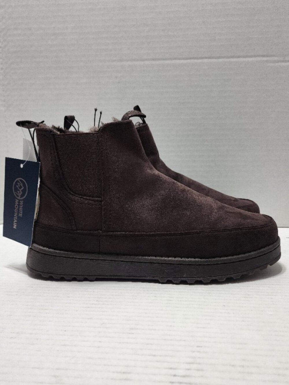 New White Mountain Isleworth Dark Brown Boot - Faux Suede & Fur - Size 11